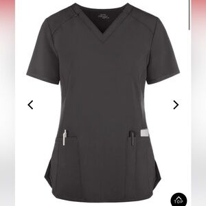 Infinity Women's 2-Pocket‎ STRETCH V-Neck Scrub Gray Top NWT Size 2XL